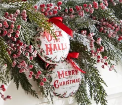 Raz Imports Raz 5" Holiday Greetings Disc Glass Christmas Ornament 4324605