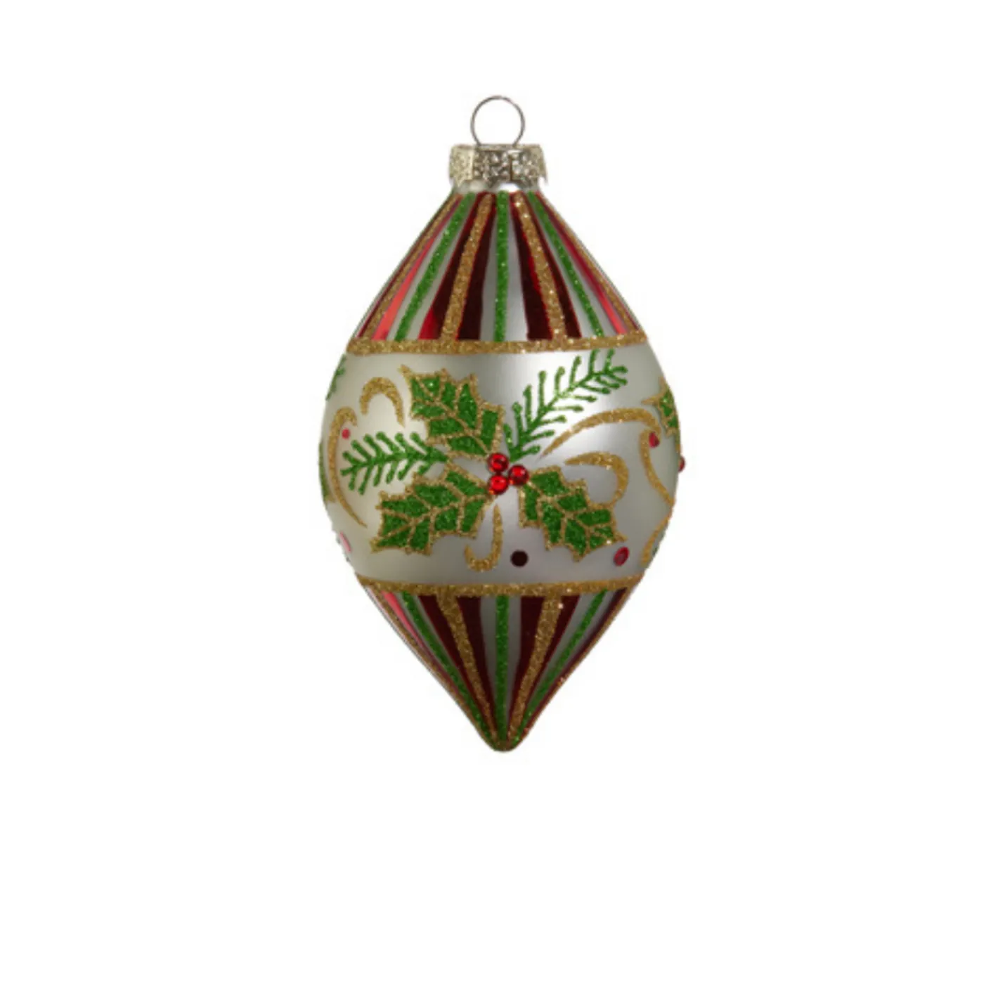 Raz Imports Raz 4" Holly Leaf Glass Christmas Ornament 4424547 Discount