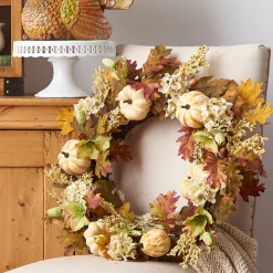 Raz Imports Raz 24" Hydrangea and Pumpkin Fall Wreath W4302318 Online