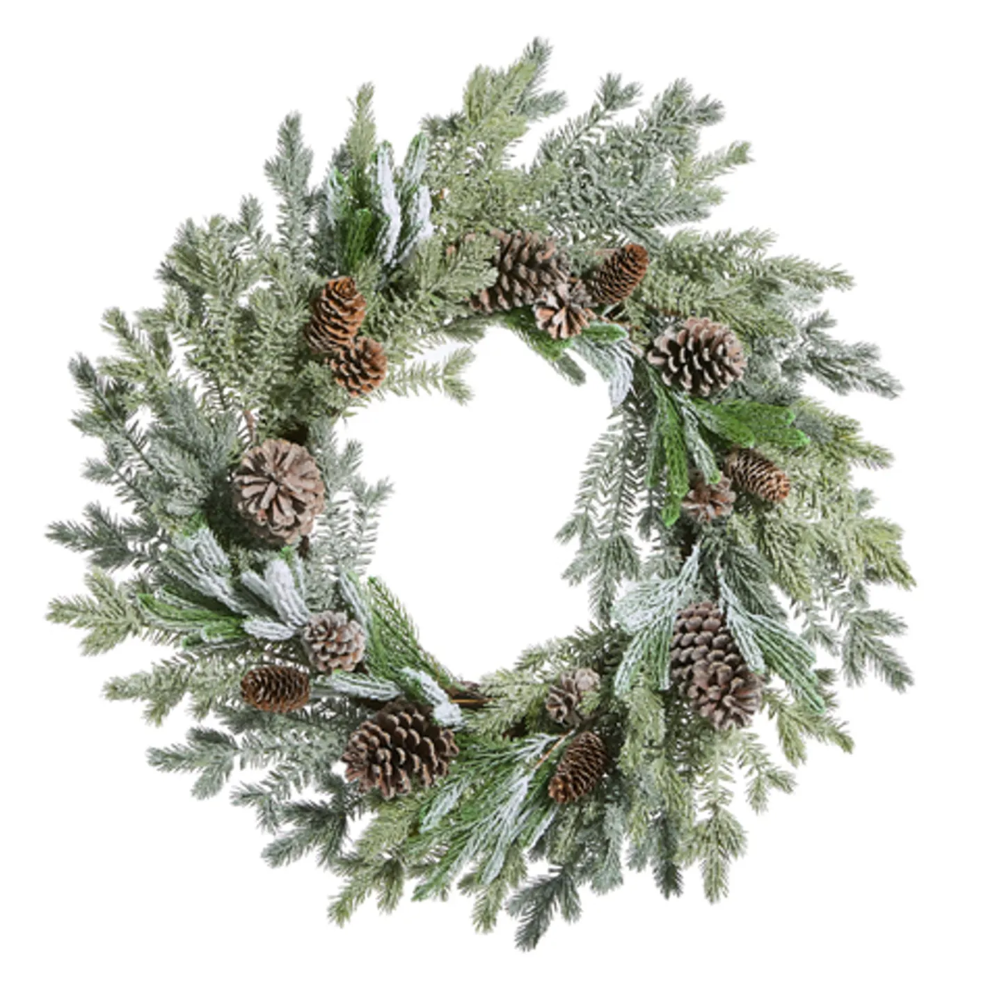 Raz Imports Raz 28" Iced Pinecone and Greenery Christmas Wreath W4511629 New