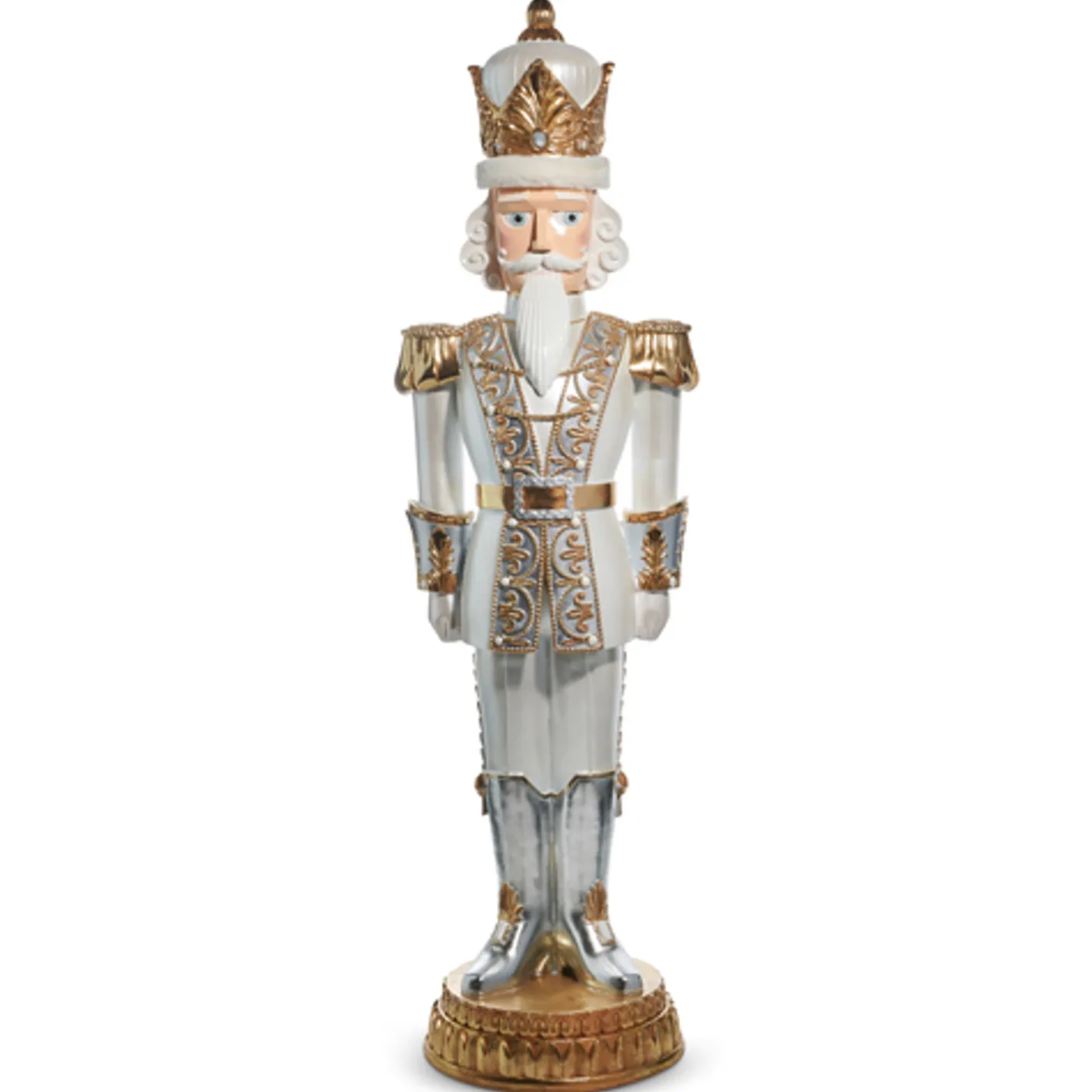 Raz Imports Raz 76" Indoor Outdoor Gold and White Nutcracker Christmas Decoration 4510517 Best