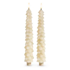 Raz Imports Raz 10.5" Ivory Tree Battery Operated Taper Candle with Lighted Flickering Wick Set of 2 4432922 Outlet