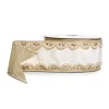 Raz Imports Raz 4" Ivory Velvet Beaded Wired Christmas Ribbon R4527797 Clearance