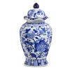 Raz Imports Raz 15.25" Large Blue and White Delft Floral Ginger Jar X4434404 Clearance
