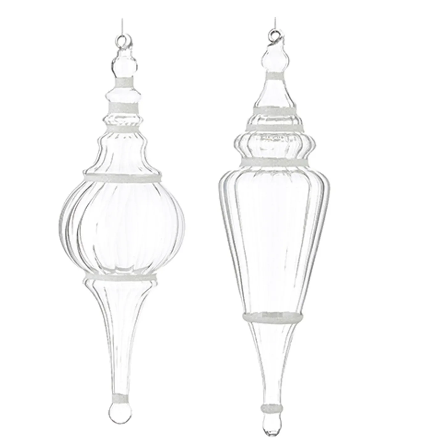 Raz Imports Raz 15.5" Large Clear Finial with Glitter Glass Christmas Ornament 4224530 Best