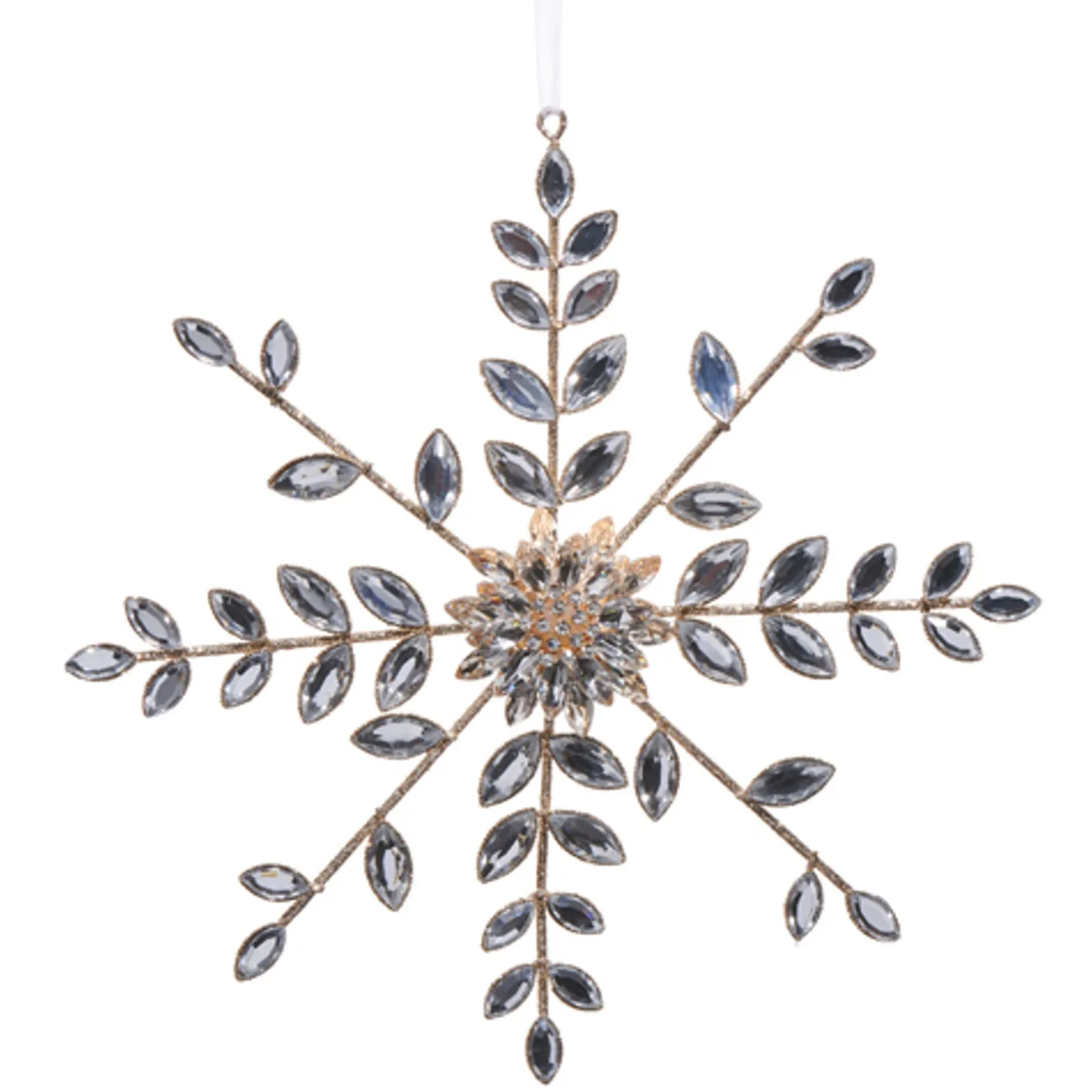 Raz Imports Raz 8.5" Large Clear Jewel and Brooch Snowflake Christmas Ornament 4513587 Hot