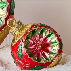 Raz Imports Raz 10" Large Vintage Red & Green Ornament Christmas Decoration 4512299 Hot