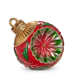 Raz Imports Raz 10" Large Vintage Red & Green Ornament Christmas Decoration 4512299 Hot