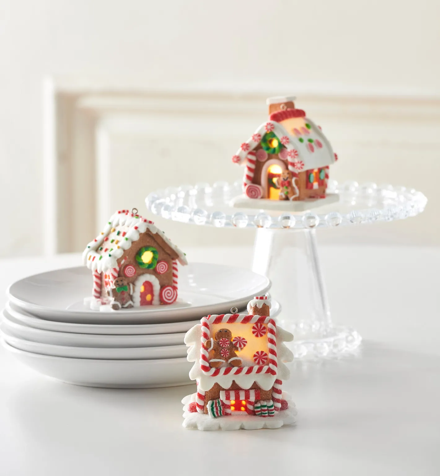 Raz Imports Raz 3.25" LED Lighted Claydough Gingerbread House Christmas Ornament 3815534 Hot
