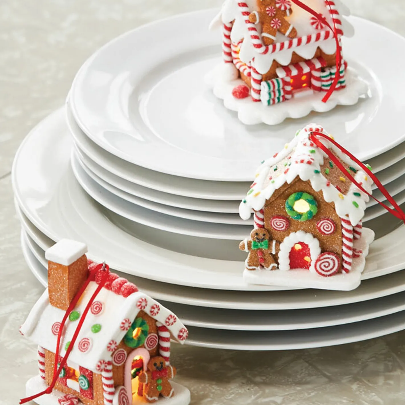 Raz Imports Raz 3.25" LED Lighted Claydough Gingerbread House Christmas Ornament 3815534 Hot