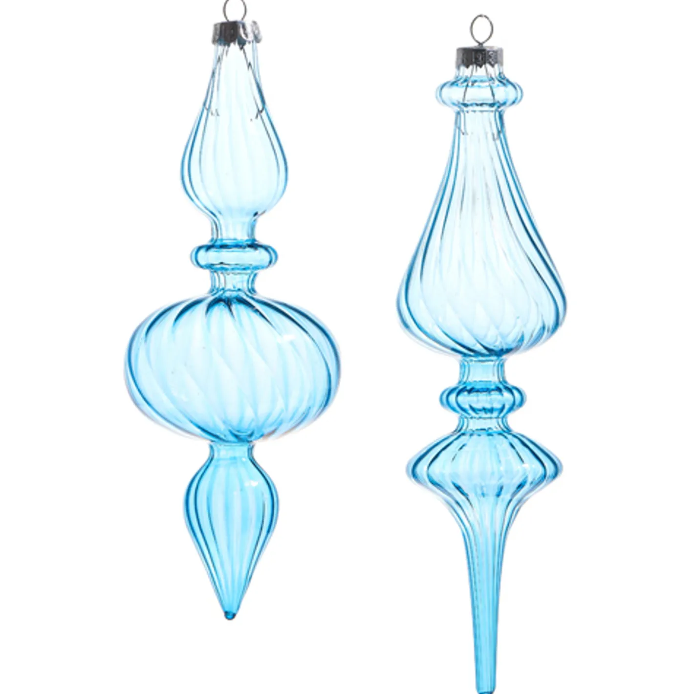 Raz Imports Raz 9.5" Light Blue Blown Glass Finial Christmas Ornament 4322925 Sale