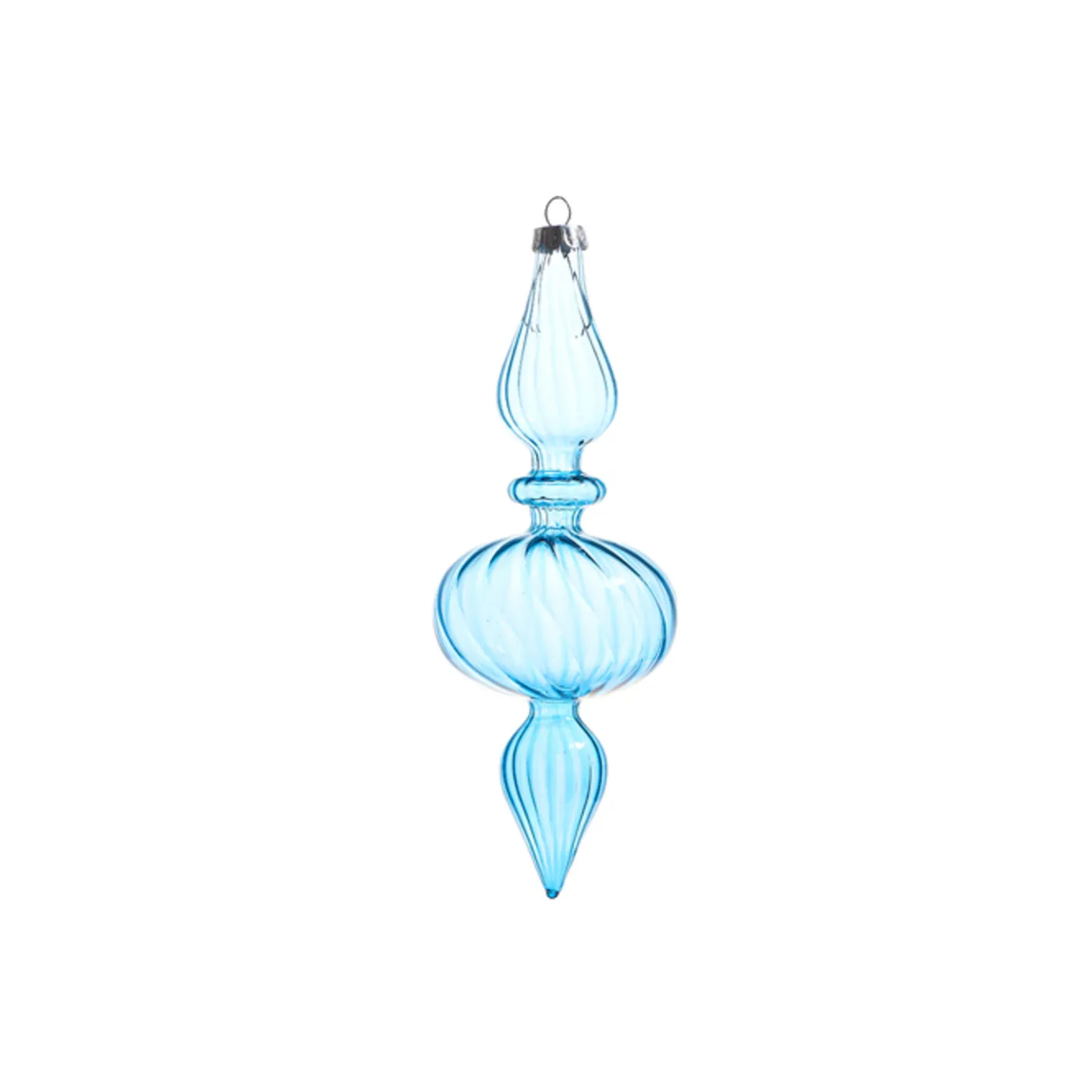 Raz Imports Raz 9.5" Light Blue Blown Glass Finial Christmas Ornament 4322925 Sale