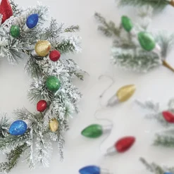 Raz Imports Raz 22" Light Bulb and Snowy Pine Christmas Wreath W4206875 Outlet