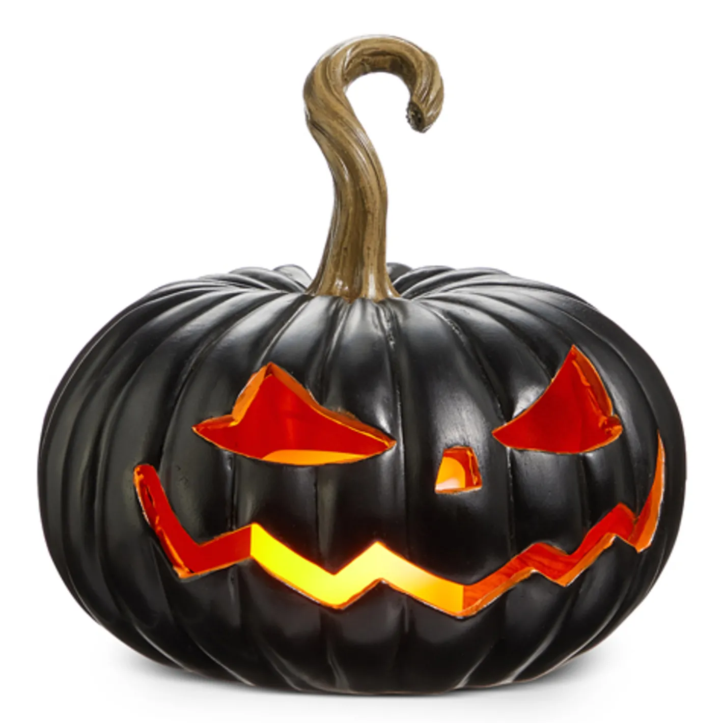 Raz Imports Raz 8" Lighted Black Jack O Lantern Pumpkin Halloween Decoration Clearance