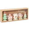 Raz Imports Raz 8.25" Lighted Colorful Gingerbread Houses and Trees 5 pc Christmas Decoration 4516766 Online
