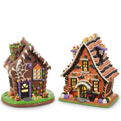 Raz Imports Raz 9.5" Lighted Halloween Gingerbread House 4516344 Outlet