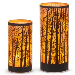 Raz Imports Raz 8" Lighted Orange Spooky Tree Halloween Lantern Set 4550179 New