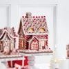 Raz Imports Raz 12" Lighted Realistic Pink and Red Christmas Gingerbread House 4316086