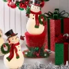 Raz Imports Raz 8" Lighted Retro Snowmen Set of 2 Christmas Figures 4412156 Sale