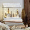 Raz Imports Raz 12.75" Lighted Snowy Village Terrarium Christmas Decoration 4415619 New