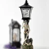 Raz Imports Raz 19" Lighted Swirling Glitter and Bats Skeleton Water Globe Lamp Post Halloween Decoration 4519263 Hot