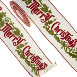 Raz Imports Raz 4" Merry Christmas Wired Christmas Ribbon R4371754 Online