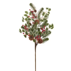 Raz Imports Raz 27.75" Mixed Greenery, Holly, Berry, and Pinecone Christmas Tree Spray F4406699 Discount