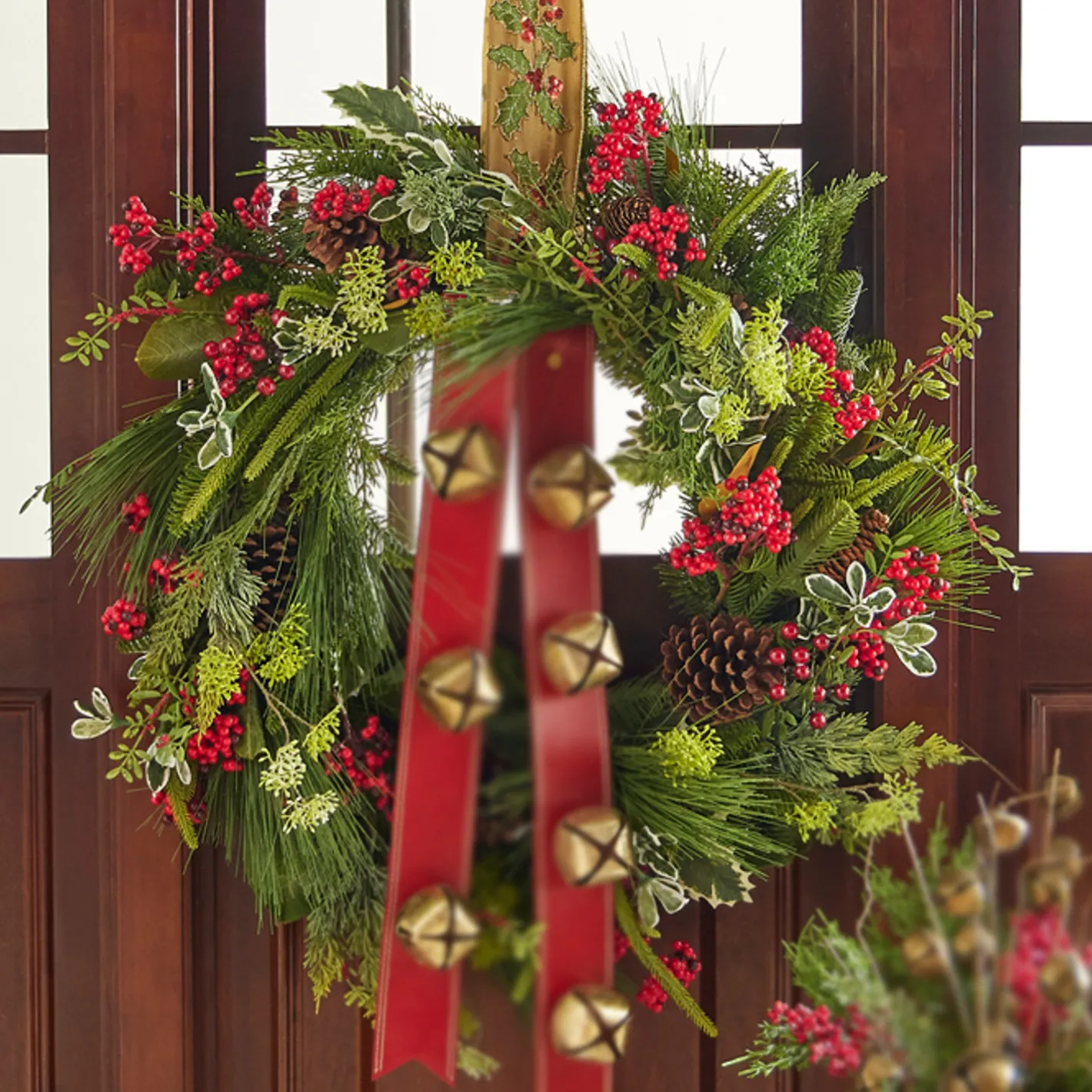 Raz Imports Raz 30" Mixed Greenery with Pinecone and Berry Wreath W4111581 Clearance