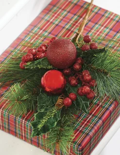 Raz Imports Raz 18.5" Mixed Greenery with Berries and Ornaments Christmas Tree Pick F4226019 Hot