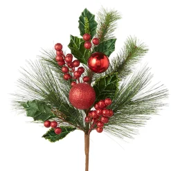 Raz Imports Raz 18.5" Mixed Greenery with Berries and Ornaments Christmas Tree Pick F4226019 Hot
