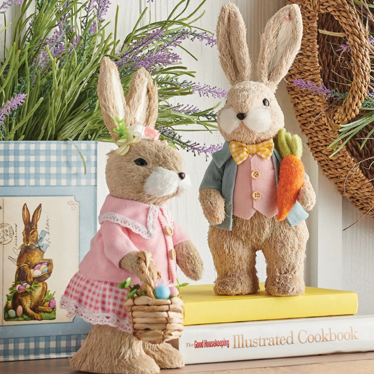 Raz Imports Raz 13" Mr. and Mrs. Easter Bunny Figures 4253335 Sale