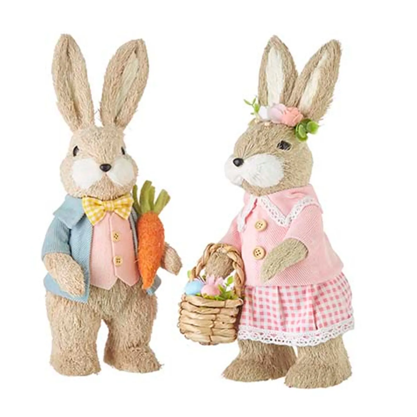 Raz Imports Raz 13" Mr. and Mrs. Easter Bunny Figures 4253335 Sale