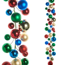 Raz Imports Raz 4' Multicolor Ball Christmas Garland G4532772 Hot