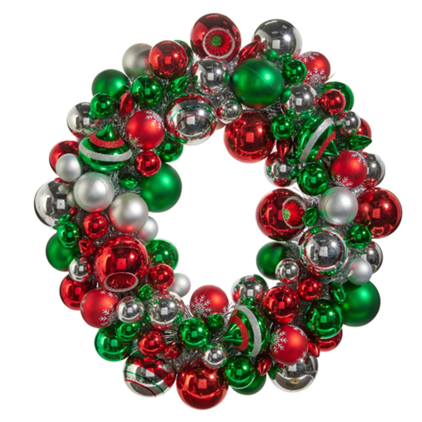 Raz Imports Raz 24" Multicolor Ornaments Tinsel Christmas Wreath W4402283 Best