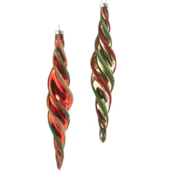 Raz Imports Raz 9.5" Multicolor Swirl Glass Christmas Ornament 4322847 New