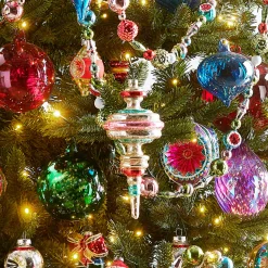 Raz Imports Raz 7" Multicolor Vintage Finial Glass Christmas Ornament 4524908 Outlet