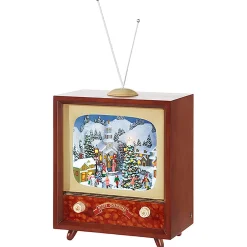 Raz Imports Raz 22" Musical Animated Retro Television TV Christmas Figure 3816449