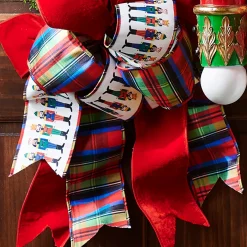 Raz Imports Raz 4" Nutcracker Plaid Wired Christmas Ribbon R4527805 Discount