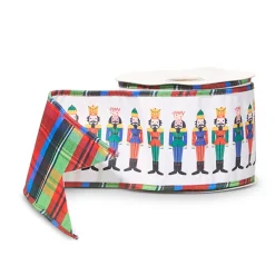 Raz Imports Raz 4" Nutcracker Plaid Wired Christmas Ribbon R4527805 Discount