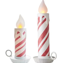 Raz Imports Raz 17.5" or 22.5" Battery Operated Peppermint Striped Large Candle Christmas Decoration Sale