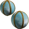 Raz Imports Raz 4" or 5" Blue Velvet with Gold Braid Christmas Ball Ornament New