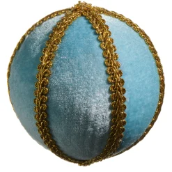 Raz Imports Raz 4" or 5" Blue Velvet with Gold Braid Christmas Ball Ornament New