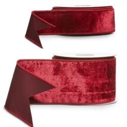 Raz Imports Raz 2.5" or 4" Burgundy Velvet Wired Christmas Ribbon Outlet