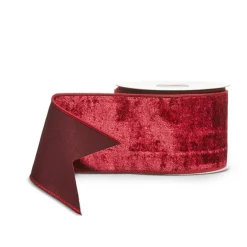 Raz Imports Raz 2.5" or 4" Burgundy Velvet Wired Christmas Ribbon Outlet