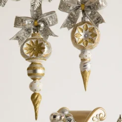 Raz Imports Raz 10" or 12" Gold and Silver Vintage Finial Ornament New