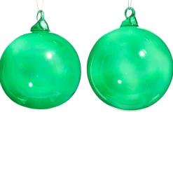 Raz Imports Raz 4" or 5" Green Blown Glass Ball Christmas Ornament Discount