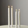 Raz Imports Raz 8.5" or 10.5" Ivory Twist Flameless Taper Candles