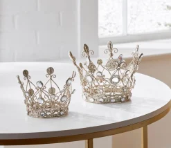 Raz Imports Raz 6.5" or 7.5" Jeweled Antique Crown with Gold Glitter Christmas Decoration