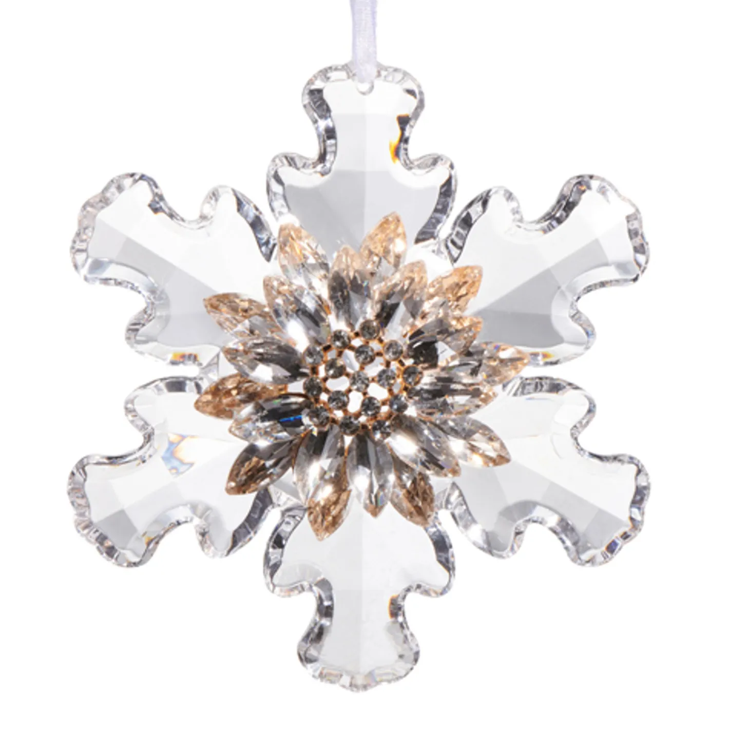 Raz Imports Raz 3.75" or 4.5" Jeweled Snowflake Brooch Christmas Ornament Outlet
