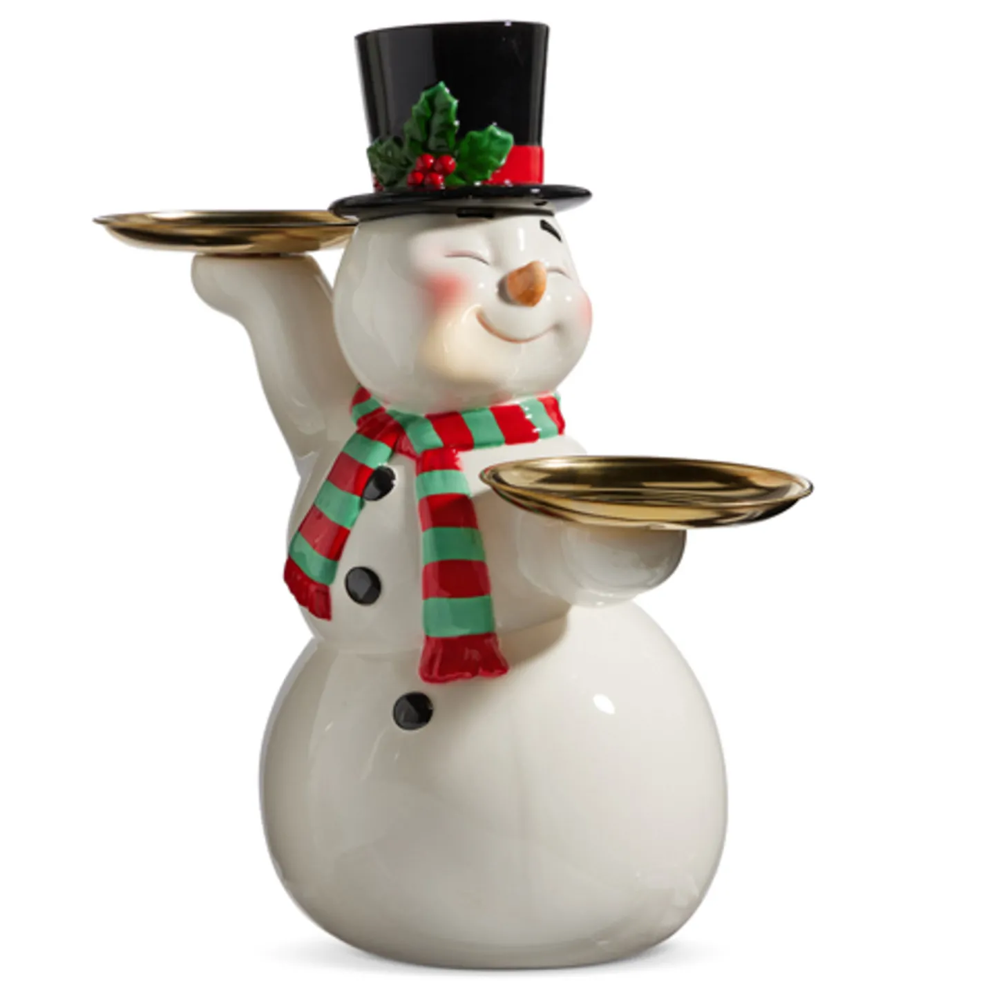 Raz Imports Raz 16" or 25" Large Retro Snowman Cake Plate Christmas Decoration New